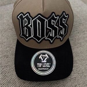 Top Level Black and Tan Snapback Hat